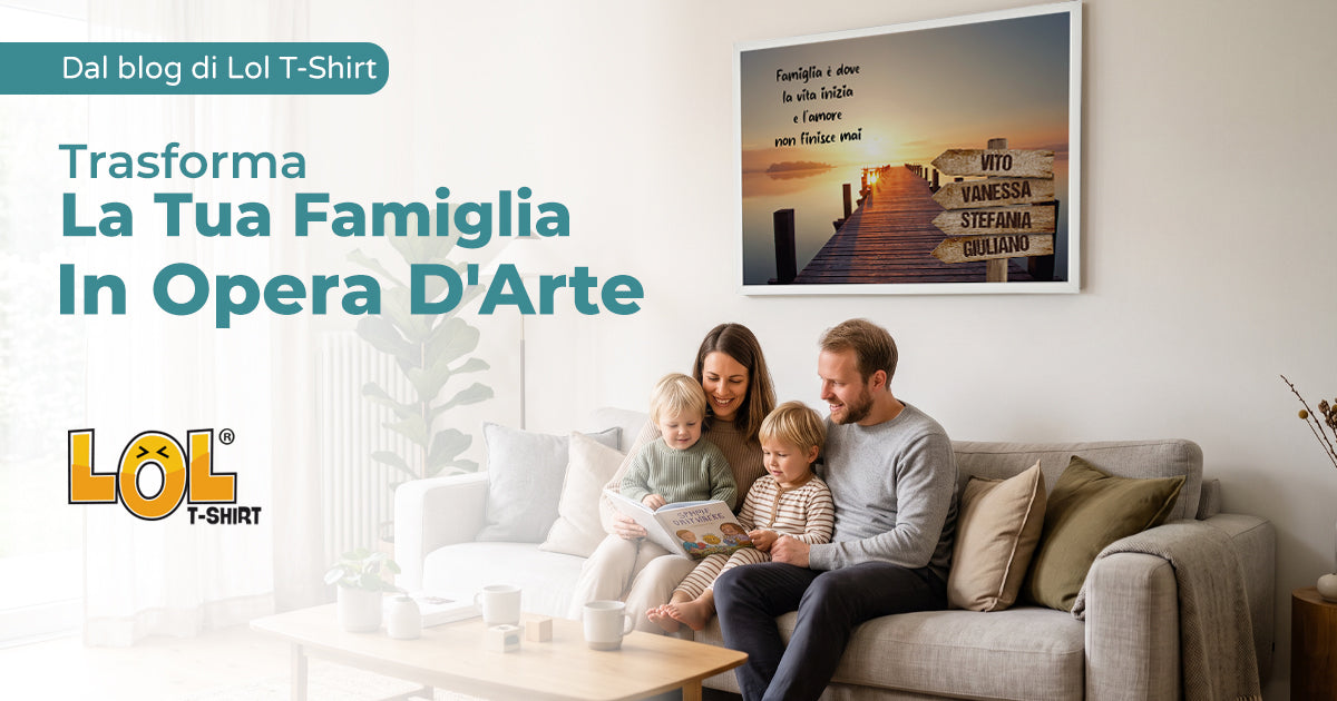 Quadro Famiglia Personalizzato Tramonto sul Molo | Lol T-shirt