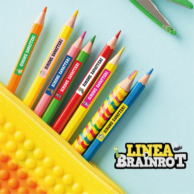 Kit etichette adesive scuola Brainrot – 110 per matite + 24 per quaderni