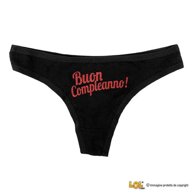Tanga Slip Donna in Cotone Buon Compleanno Idea Regalo Sexy