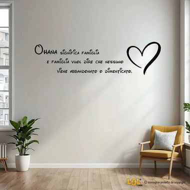 Adesivi murali Ohana significa famiglia Wall Sticker