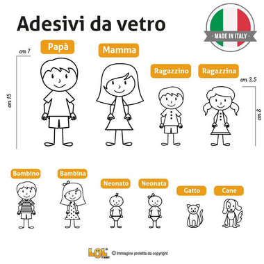 Adesivi per Auto Famiglia a Bordo con Soggetto a scelta-adesivi per auto-Lol T-shirt