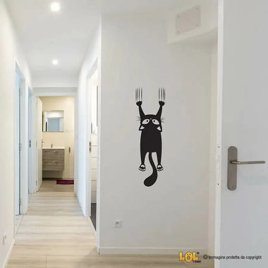 Adesivo Murale Gatto che Graffia – Decorazione per Pareti e Mobili