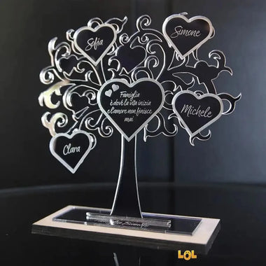 Albero della vita famiglia personalizzato con nomi Plexiglass-Albero della vita in plexiglass-Lol T-shirt