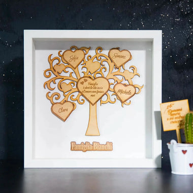 Cornice Quadro Albero della vita famiglia personalizzato con nomi in Legno Albero della vita in legno