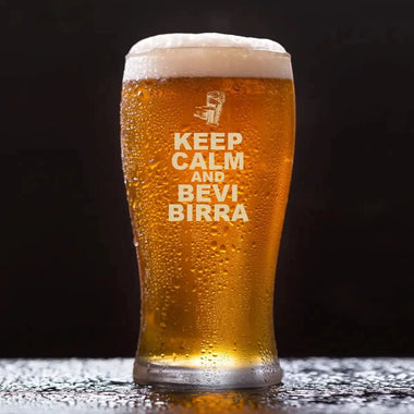 Bicchiere Birra Keep Calm and bevi birra-bicchiere da birra-Lol T-shirt