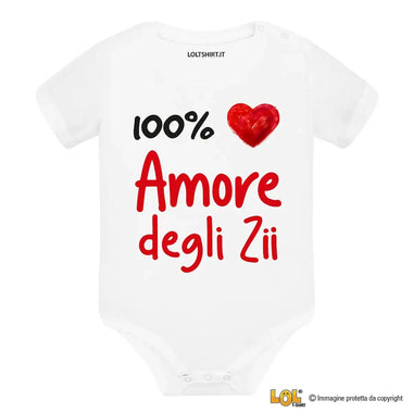 Body neonato “100% Amore degli Zii”