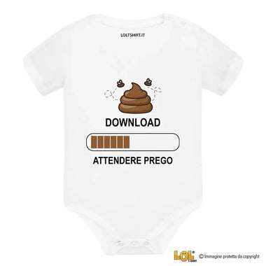 Body Neonato Divertente “Download in corso – Attendere prego”
