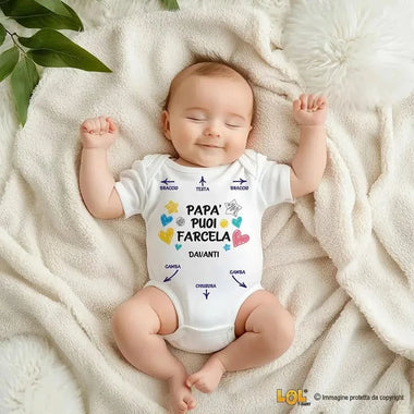 Body per Neonato Divertente Papà puoi farcela Body per bimbi