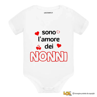 Body per Neonato Sono l'amore dei nonni – Idea Regalo per i Nonni, Festa dei Nonni