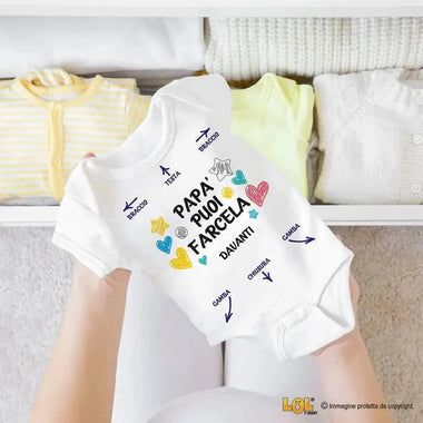 Body Neonato Divertente "Papà puoi farcela!"-Body per bimbi-Lol T-shirt