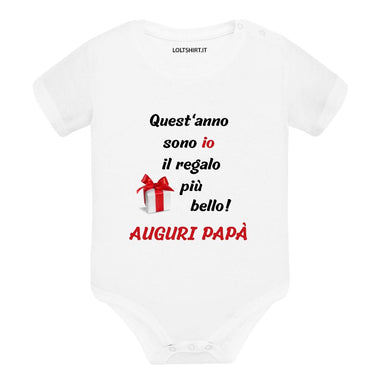 Body neonato “Quest’anno sono io il regalo più bello! Auguri Papà”-Body per bimbi-Lol T-shirt