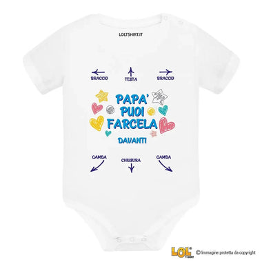 Body per Neonato Papà puoi farcela-Body per bimbi-Lol T-shirt