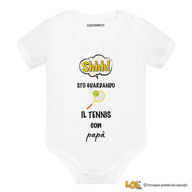 Body per Neonato Shh sto guardando il tennis con papà-Body per bimbi-Lol T-shirt