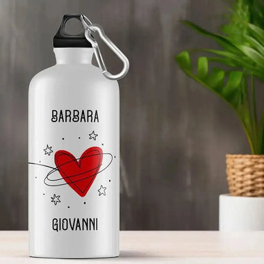 Borraccia Personalizzata con Nomi con Cuori e Stelle-Borraccia-Lol T-shirt