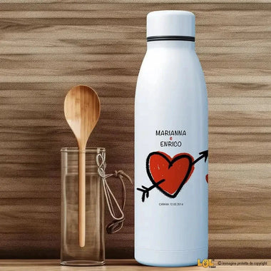 Borraccia Personalizzata con Nomi Cuore con freccia 700 ml-Borraccia-Lol T-shirt