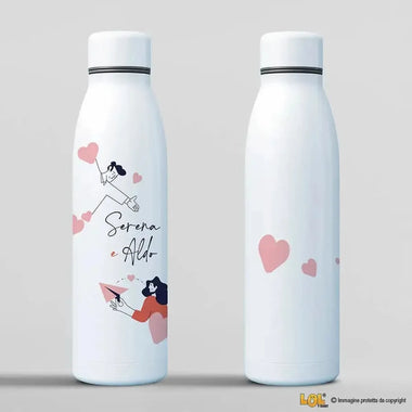 Borraccia Personalizzata con Nomi di Coppia 700 ml-Borraccia-Lol T-shirt