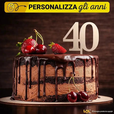 Cake Topper Compleanno Oro/Argento Personalizzato-Cake Topper-Lol T-shirt