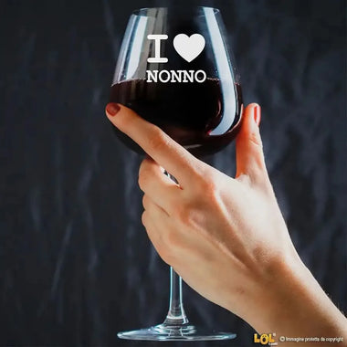 Calice Vino Regalo Nonno - I Love Nonno – Idea Regalo per i Nonni, Festa dei Nonni-Calice da vino-Lol T-shirt