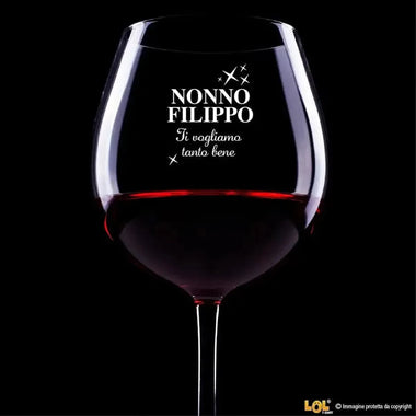 Calice Vino Regalo Nonno Nonna - Ti vogliamo bene – Idea Regalo per i Nonni, Festa dei Nonni-Calice da vino-Lol T-shirt