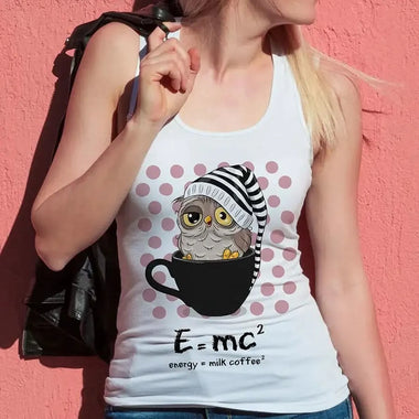 Canotta Donna Divertente Einstein caffè e latte-canotta donna-Lol T-shirt