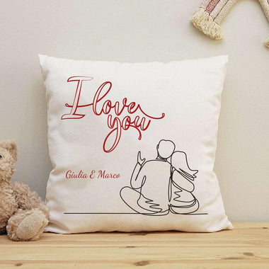 Cuscino Personalizzato con Nomi I Love You-Cuscino personalizzato-Lol T-shirt