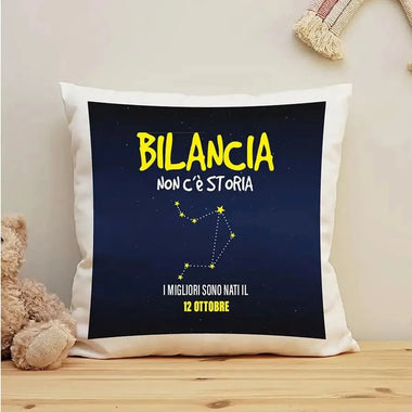 Cuscino Personalizzato Segno Zodiacale Bilancia con Fondo Stellato-Cuscino personalizzato-Lol T-shirt