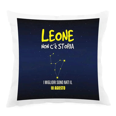 Cuscino Personalizzato Segno Zodiacale Leone con Fondo Stellato-Cuscino personalizzato-Lol T-shirt