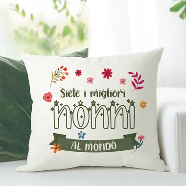 Cuscino Quadrato Siete i migliori nonni al mondo – Idea Regalo per i Nonni, Festa dei Nonni-Cuscino personalizzato-Lol T-shirt