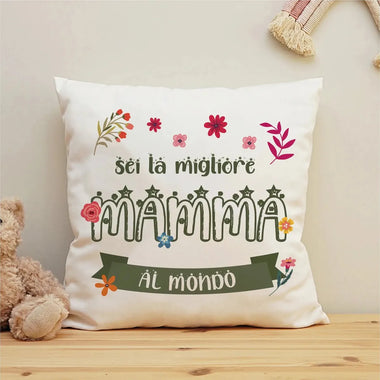 Cuscino Sei la migliore mamma al mondo-Cuscino personalizzato-Lol T-shirt