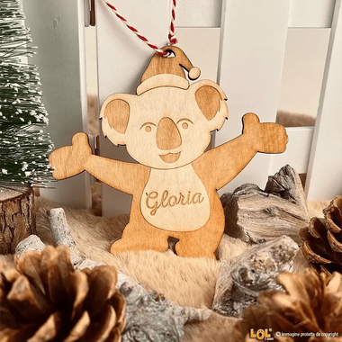 Decorazione di Natale in Legno Personalizzata Koala-Decorazioni natalizie-Lol T-shirt