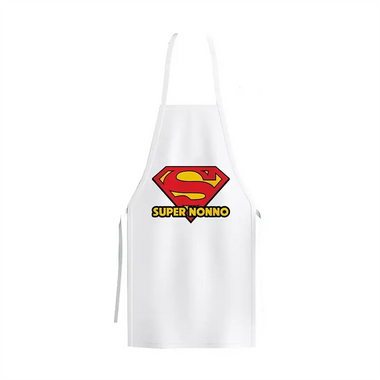Grembiule Bianco Super Nonno – Idea Regalo per i Nonni, Festa dei Nonni-Grembiule da Cucina-Lol T-shirt