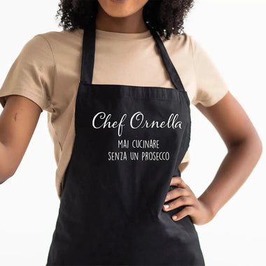 Grembiule Chef Personalizzato, mai cucinare senza un prosecco-Grembiule da Cucina-Lol T-shirt