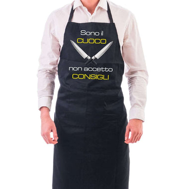 Grembiule Nero Sono il cuoco non accetto consigli-Grembiule da Cucina-Lol T-shirt