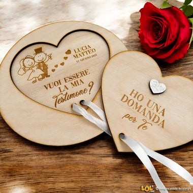 Cofanetto in Legno Personalizzato – Vuoi Essere il Mio/La Mia Testimone?