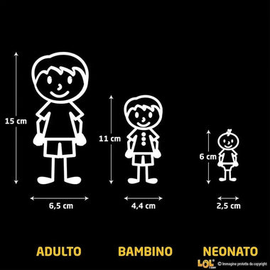 Kit Adesivi Auto Famiglia (6 Pezzi)-adesivi per auto-Lol T-shirt