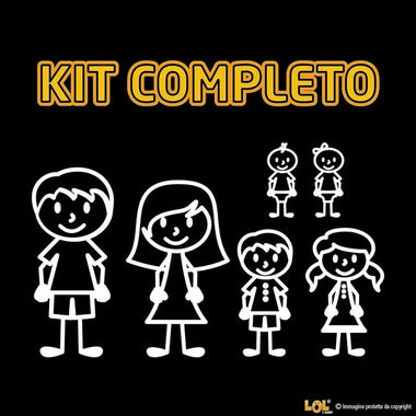 Kit Adesivi Auto Famiglia (6 Pezzi)-adesivi per auto-Lol T-shirt