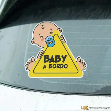 Kit adesivi per auto 2 pezzi Baby a bordo (Bambino/Bambina)-adesivi per auto-Lol T-shirt