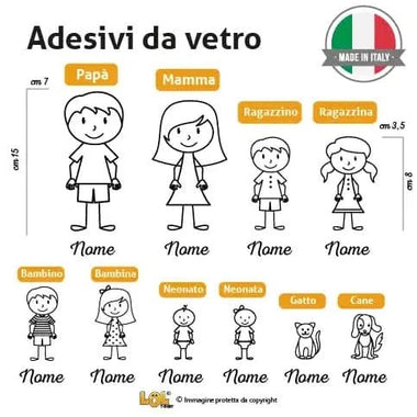 Adesivi per Auto Famiglia a Bordo con Soggetto a scelta adesivi per auto