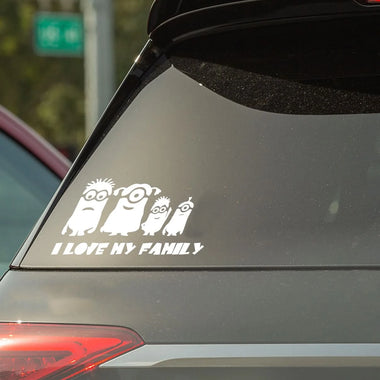 Adesivi per Auto Minions Famiglia a Bordo con Colore a scelta adesivi per auto