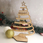 Albero in Legno Buon Natale Personalizzato con Nomi