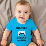 Body Neonato "Giocatore 3 è Entrato nel Gioco" Idea Regalo Nascita Body per bimbi