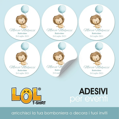 Bollini Adesivi Bomboniera(Battesimo/ Nascita/ Comunione/ Cresima)