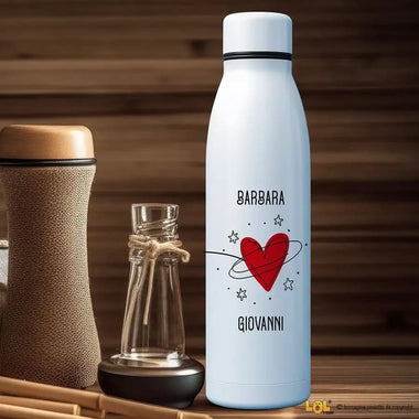 Borraccia Personalizzata con Nomi con Cuori e Stelle 700 ml Borraccia