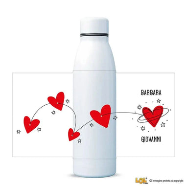 Borraccia Personalizzata con Nomi con Cuori e Stelle 700 ml Borraccia