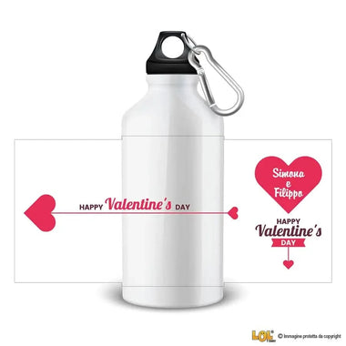 Borraccia Personalizzata con Nomi Happy Valentine's Day Borraccia