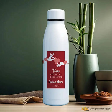 Borraccia Personalizzata con Nomi Ti amo con tutto il mio cuore 700 ml Borraccia