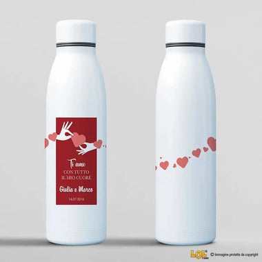 Borraccia Personalizzata con Nomi Ti amo con tutto il mio cuore 700 ml Borraccia