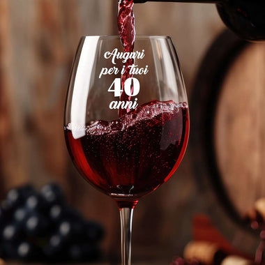 Calice Vino Compleanno Anni - Idea Regalo Calice da vino