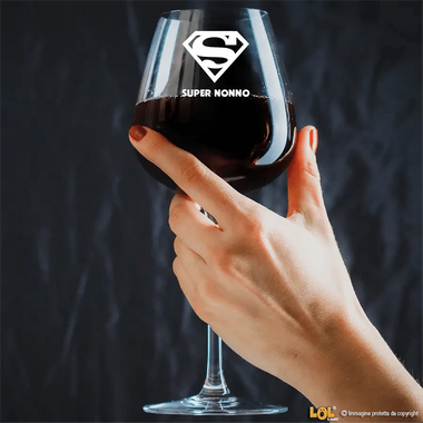 Calice Vino Regalo Nonno - Super Nonno Calice da vino