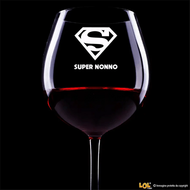 Calice Vino Regalo Nonno - Super Nonno Calice da vino